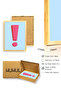 Natural Wood Framed Retro Exclamation Mark Painting - Minimalist Red |   Huhu2730 - Single Table Natural Wood Frame - 3
