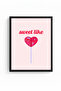 Black Wooden Framed Retro Heart Pop Art Painting - Sweet Cuteness |   Huhu2525 - Single Table Black Frame - 2