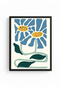Natural Wood Framed Retro Floral Painting - Botanical Floral Pattern |   Huhu2089 - 2