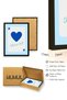 Black Wooden Framed Retro Heart Painting - Self Love Club Blue Print |   Huhu2718 - Single Table Black Frame - 3