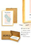 Natural Wood Framed Retro Palm Leaf Painting - Tropical Green |   Huhu2855 - Single Table Natural Wood Frame - 3