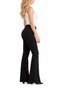 High Waist Slimming Spanish Flare Black Steel Knitted Pants - 2