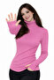 Candy Pink Turtleneck Body Sweater with Finger Detail - 8