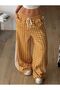 Yellow Plaid Detail Double Striped Y2K Style Trousers Tracksuit - 2