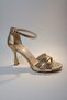 Marzella Gold High Thin Heel Ankle Strap Skin Light Women's Shoes