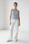 Baby Blue Sleeveless Crew Neck Knitwear - 2