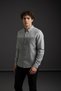 İnterview Carina Buttoned Collar Cotton Linen Gray Shirt - 4
