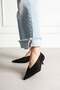 Louod Women's Stiletto Thin Heels Black Suede - 2