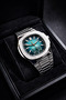 Silver Color Blue Dial Steel Band Men's Wristwatch - 2
