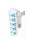 Multi-Purpose 4 Way Electrical Power Strip with 2 USB Ports and 4 Sockets, 2-Meter Extension Cord - 8