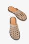 Caren Women's Genuine Leather Troklu Slippers - Beige Suede - 3