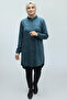 Women's Shirt with Stylish Collar, Elastic Sleeves and Buttons - 2