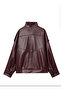 Viral Oversized Women's Leather Jacket High Collar Black Urban Style Women's Leather Jacket - 3