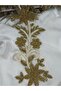 Gold Bead Embroidered Lace with Embroidery Details (1 Meter) - 3