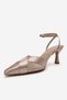 Estela Beige Satin Mesh Detailed Women's Heeled Shoes - 6