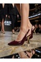 Women's Galvanized Heeled Shoes with Open Back and Side Buckle Model, New Season Heel Height 7.5cm - 4