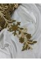 Gold Bead Embroidered Lace with Embroidery Details (1 Meter) - 2