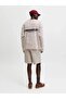 Men Cream Pintuck Detail Sweat Shorts - 2