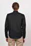 Black Buttoned Collar Long Sleeve Pocketless Slim Fit Cotton Shirt 1004260203 - 5