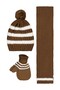 6-18 Months Scarf, Beanie and Glove Set - Brown