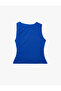 Crepe Scuba Fabric Draped Asymmetrical Knot Detailed Sleeveless Blouse - 5