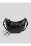 Shiny Faux Leather Women's Shoulder Bag with Knot Detail and Rope Pendant - 4