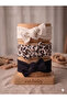 Baby Girl 3-Piece Ribbed Bow Bandana Set - Leopard