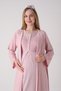 Women's Guipure Lace Maternity Nightgown and Robe Set - Cotton Jacquard Maternity Hospital Discharge Set - 5