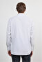 White-Navy Blue Hard Collar Long Sleeve Pocketed Comfort Fit Cotton Shirt 1004260222 - 5