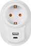 Current Protected White U-C Plug-Outlet Socket - 3