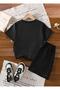 Boys' Green Cap T-Shirt Cool Printed T-Shirt Shorts Set - 2