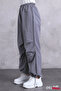 Pleated Jogger Parachute Pants with Elastic Waist and Cuffs and Stopper