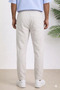Beige Color Men's Summer Linen Blend Relaxed Trousers - 2