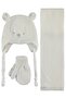 6-18 Months Scarf, Beanie and Glove Set - Ecru