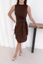 Women's Brown Side Tie Detail Modal Short Dress - 5