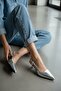 Margaret Silver Women's (3 cm Heeled) Pointed Toe Short Kitten Heel Shoes - 4
