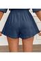 Women's Indigo Blue Woven Muslin Fabric Comfortable Fit Shorts - 2