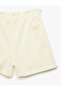 Cotton Textured Shorts with Elastic Waist - 3