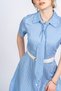 Women's Summer Blue Striped Shirt Dress Stylish Casual Comfortable 50382 - 5