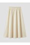 Elastic Waist Flared Jean Skirt (S6) - 6