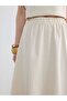 Elastic Waist Flared Jean Skirt (S6) - 4
