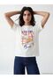 Lcw Vision Crew Neck Printed Oversize Women's T-Shirt