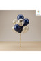 Navy Blue Gold Confetti Balloon Set 10-Piece Transparent Balloon Party Decoration - 2