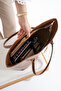 Women's Handbag with Tan Leather Accessories, Spacious and Convenient - 4