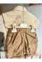 Baby Boy Beige Shirt Brown Shorts Set Stylish Summer Outfit - 6