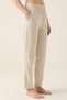 Ecru 100% Cotton Muslin Fabric Women's Trousers with Elastic Waist - Women's Hajj Umrah Trousers - 3