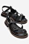Morez Black Skin Genuine Leather Women's Sandals