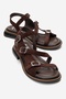 Morez Brown Suede Genuine Leather Women's Sandals