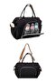 Black 2-Piece Set Mother Baby Care Shoulder and Hand Bag & Mother Baby Backpack - 3