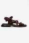Morez Brown Suede Genuine Leather Women's Sandals - 4